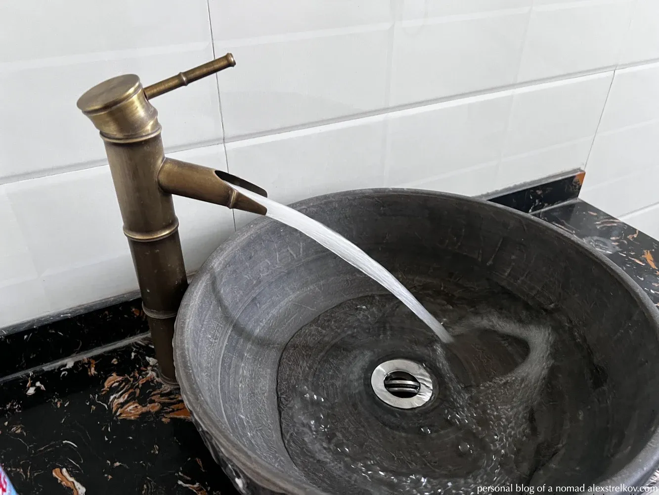 tap and sink close-up, Gaolaozhuang Inn Furong Town
